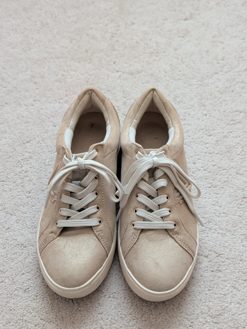 Vionic Kearny Gold Platform Lace Up Sneaker Size 7.5